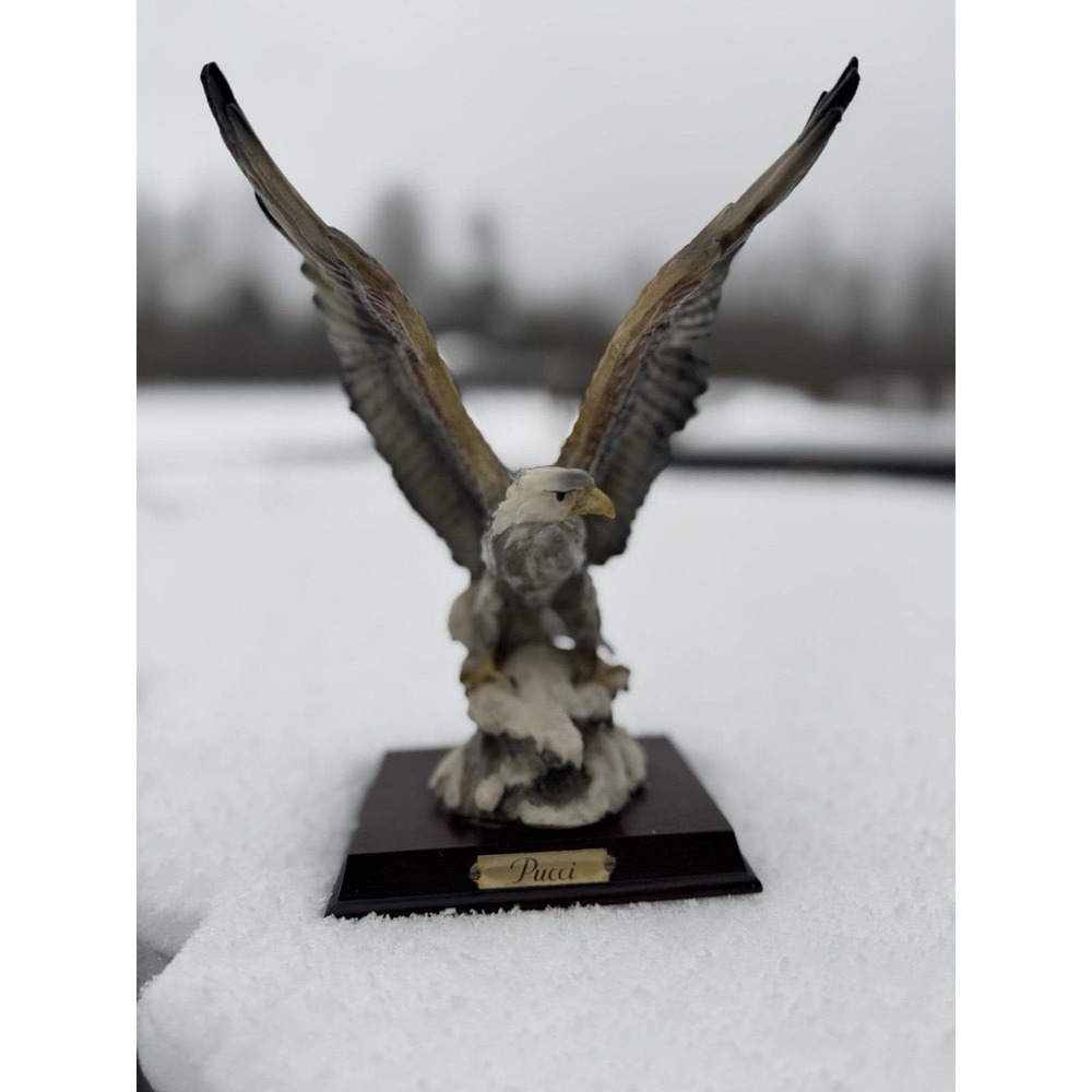 Vtg Arnart Pucci Bald Eagle Figurine Detailed American Statue 9.25" Wildlife